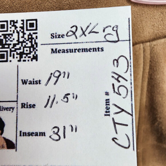 Minkas Brown Faux Suede Pull On Pants Size 2XL - Picture 8 of 8